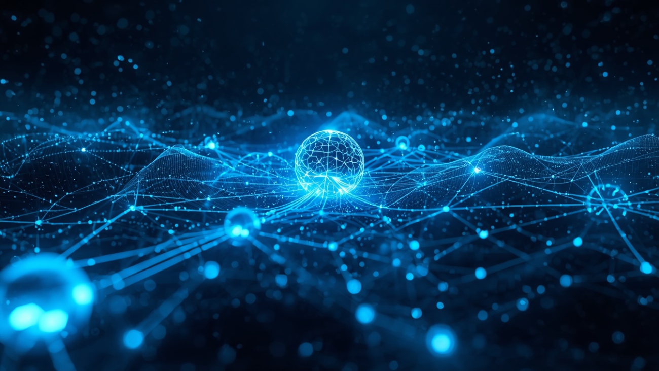 Organischer Google-Traffic nimmt ab, während KI-Systeme wie ChatGPT und Perplexity als neue Sichtbarkeitskanäle entstehen — symbolisiert durch sich trennende Lichtströme auf dunklem Hintergrund.